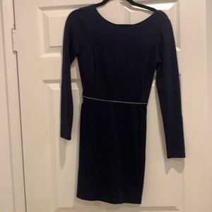 Zara navy blue dress with zipper